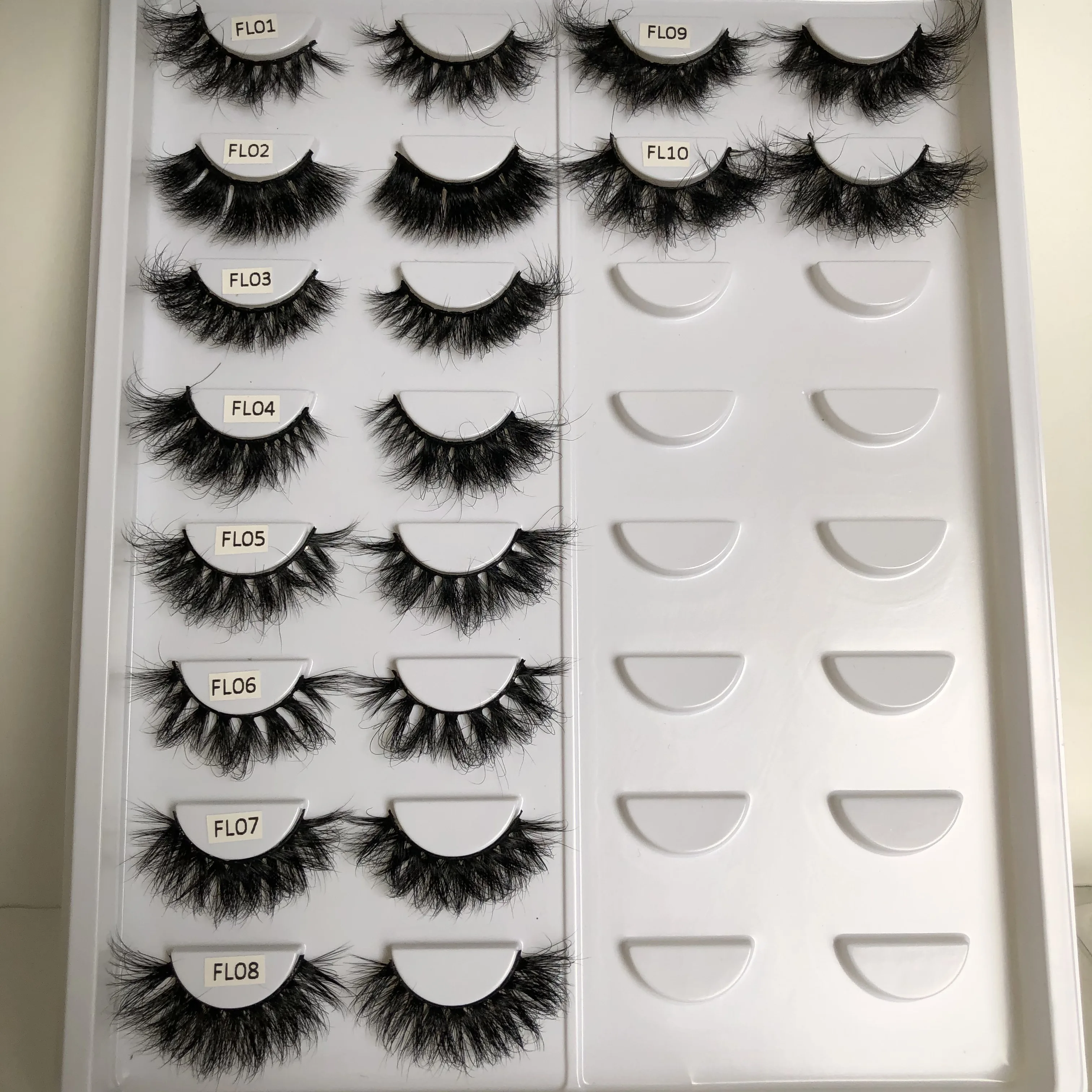 Wholeasle Fluffy 18-22mm False Eyelash Only With Tray Volume 3D Real Mink Lashes Makeup Handmade False Eyelashes Extension