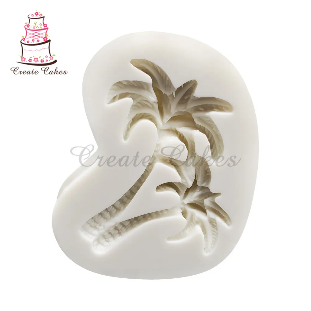 New Two Coconut Tree Pattern Silicone Molds Fondant Decoration Tool 3D DIY Craft Mold Baking Tool Cake Tool