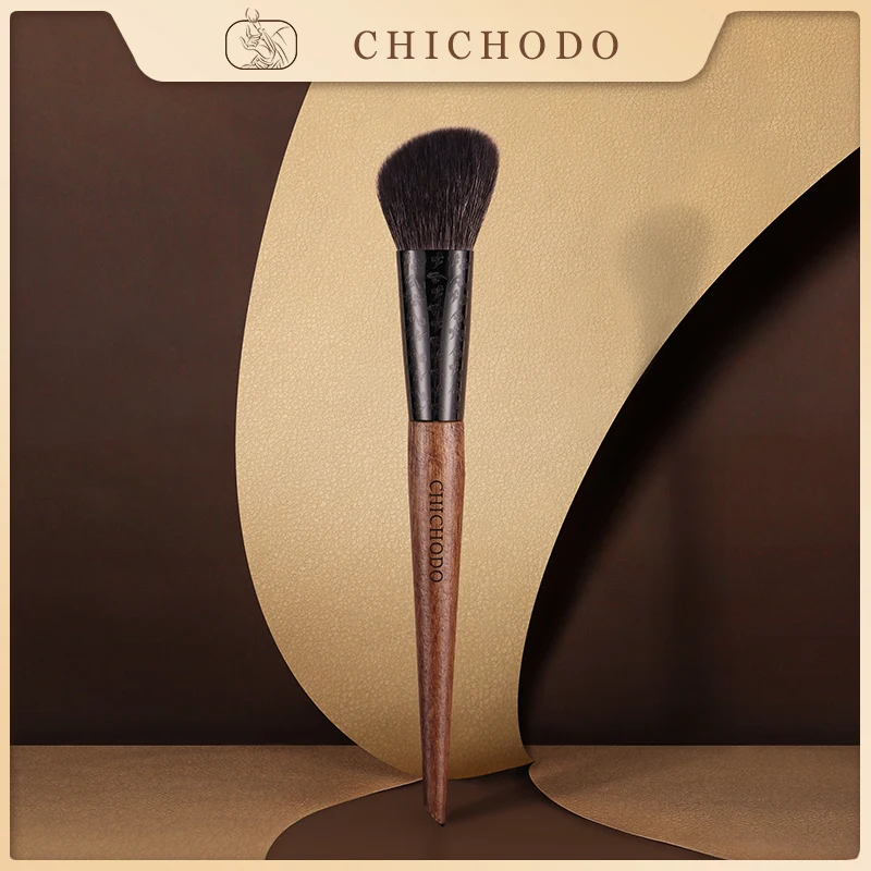 Chichodo Make-up Pinsel-Bernstein Serie geschnitzte Rohr Tierhaar bürsten-Ziegenhaar Skulptur Pinsel-kosmetische Pen-Beauty-F210