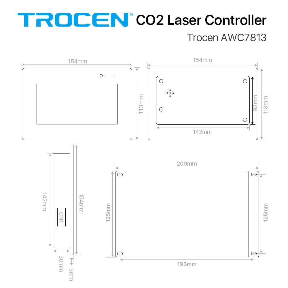 Imagem -04 - Trocen Awc7813 Co2 Sistema de Controlador do Laser Dsp para Co2 Gravador do Laser Máquina de Corte Substituir