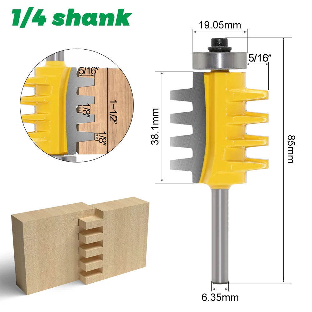 1pc 8mm 6mm 1/4 "gambo nuovissimo 2 denti regolabile dito comune Router Bit tenone Cutter grado industriale per strumento di legno
