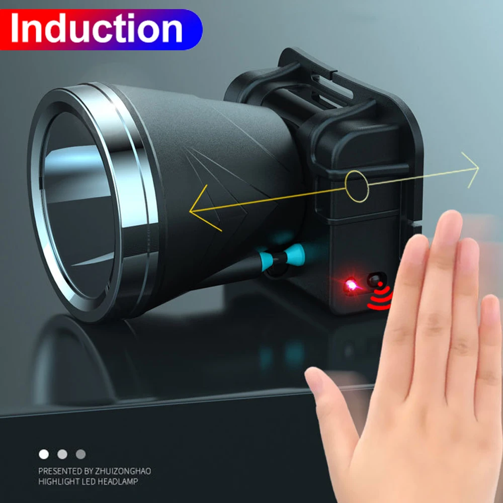 High Lumens Motion Sensor Headlamp USB Rechargeable Headlight Head Flashlight Lanterna Outdoor Camping Light Night Fishing Lamp