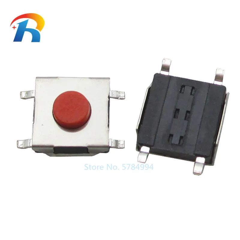 

1000Pcs 100% NEW micro switch Tact Switch 6x6x2.5mm Button red button reset switch SMD 4Pins 6*6*2.5mm Push button switch 6*6