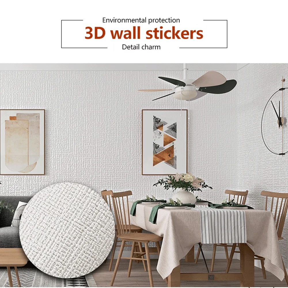 0.5x2.8m New Self-Adhesive Wall Paste Living Room Bedroom Bathroom Waterproof Thickened Wallpaper Soundproof Home Decoration