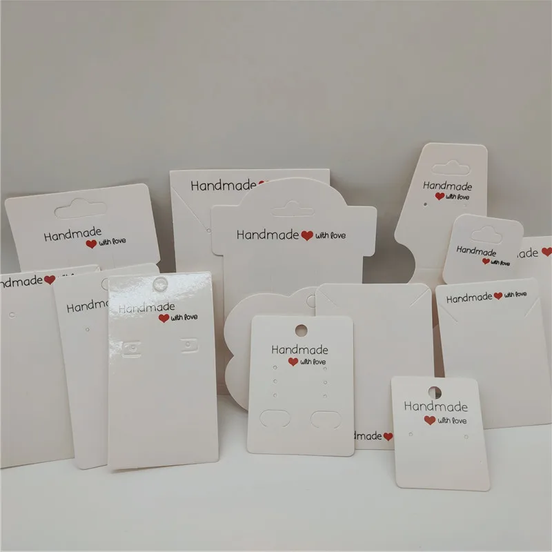 

100Pcs White Handmade Jewelry Card,Jewelry Hang Tags For Necklace/Earring/Hairpin/Accessories Packaging