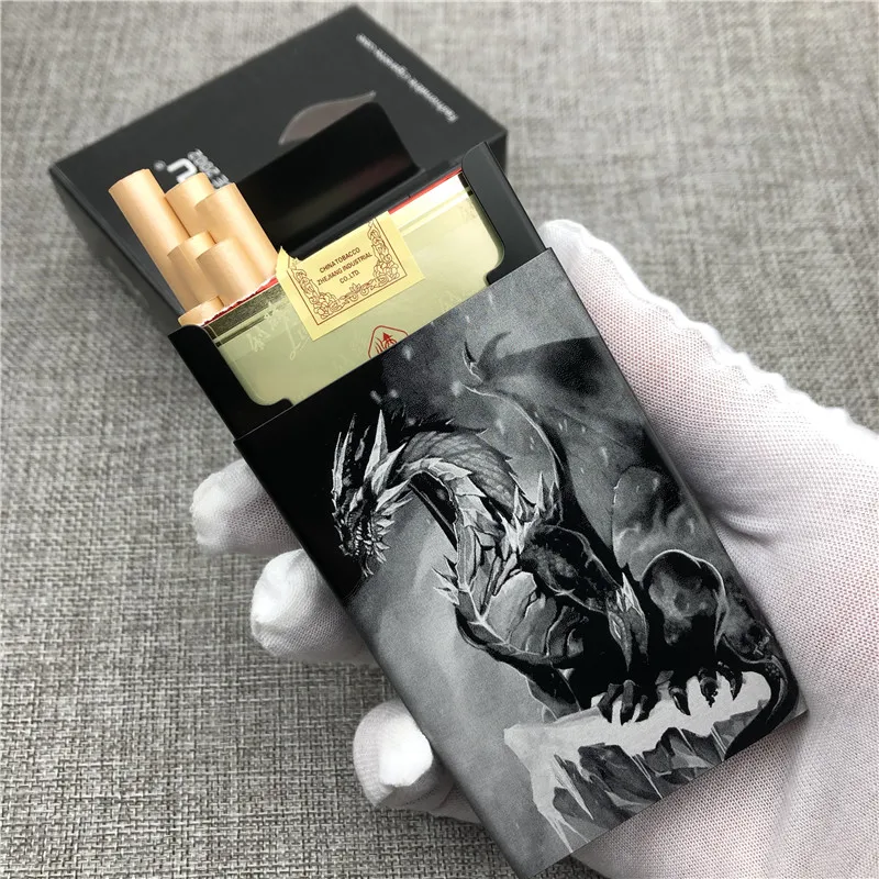 Customizd Dragon Aluminium Alloy Cigarette Case Boxes Ultra Thin  Cigarette Box Laser Engraved Diy Your Picture Gift for Man