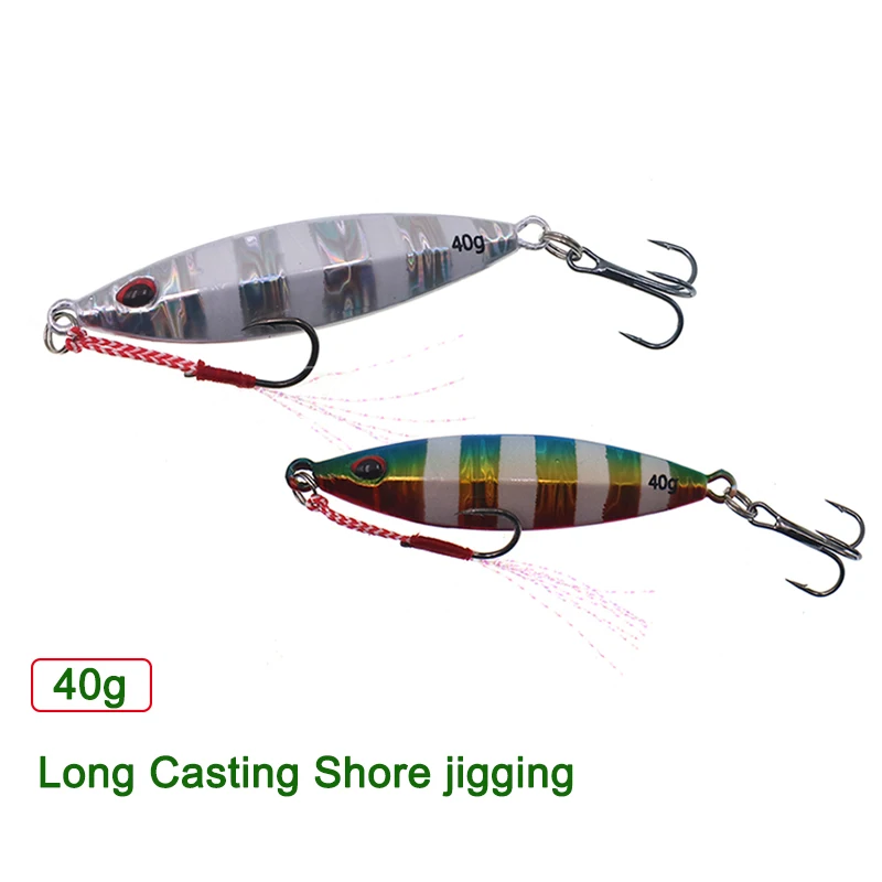 HISTOLURE Metal Jig Fishing Lure Inshore Long Casting Jigging Spoon 40G Artificial Shore Lead Metal Bait Sea Tackle