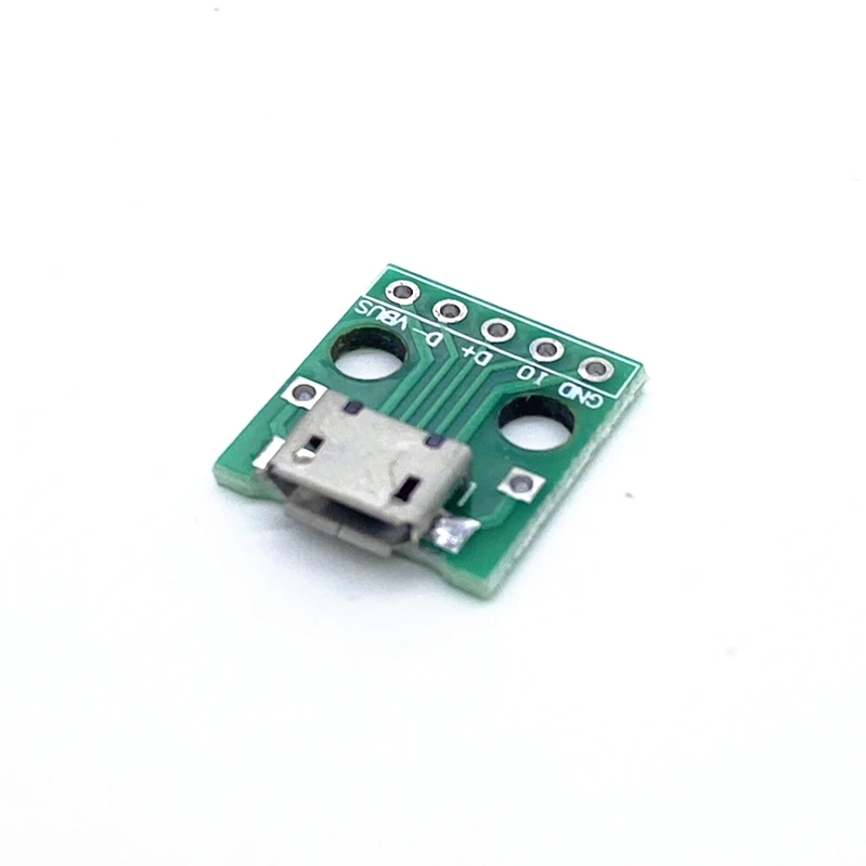 10Pcs MICRO USB To DIP Adapter 5pin Female Connector B Type PCB Converter Breadboard  Switch Board SMT Mother Seat