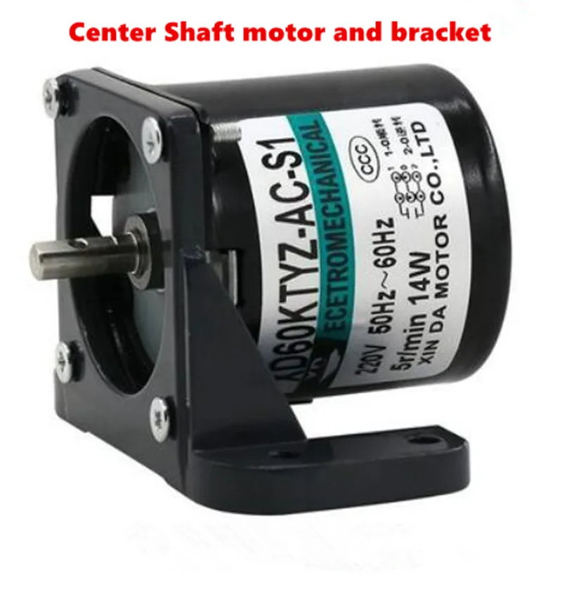 

WIth Bracket 60KTYZ Center Shaft AC Synchronous Motor 110V/220V 14W Permanent Magnet Gear Forward and Reverse Motor