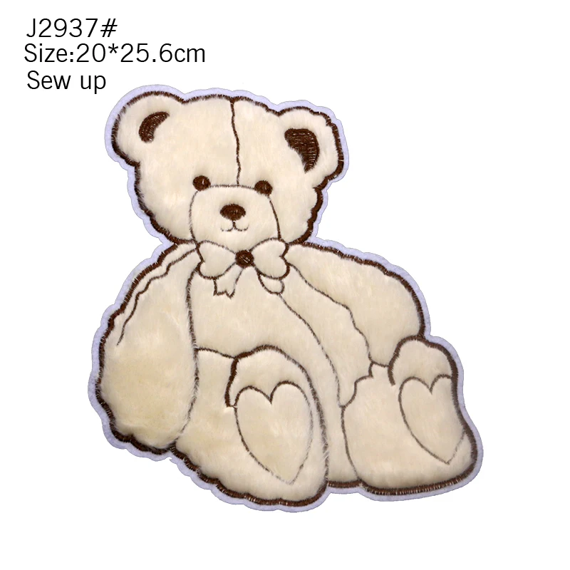 Big Fashion Lovely Embroidery Sewing Towel Cloth Art Plush Bear Badge Stripe DIY Down Jacket T-shirt Backpack Clothing