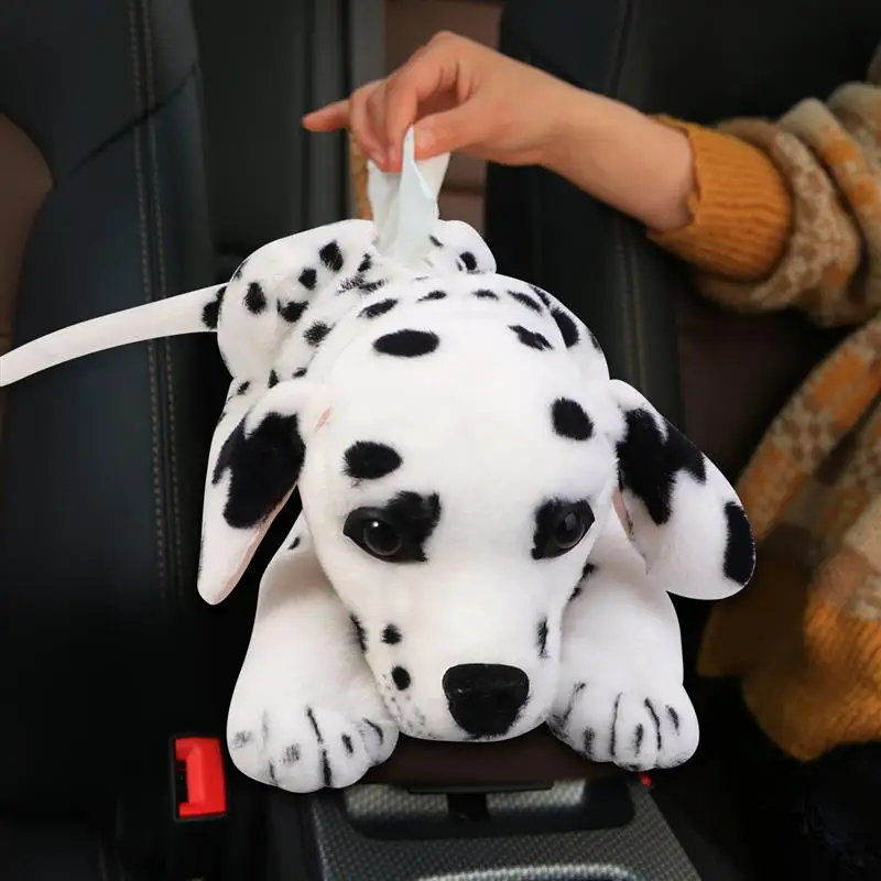 Cute Paper Tissue Cover Beagles Spot Plush Dog Set Tissue Box Creative Cartoon Tissue Holder Napkin Case for Home Restaurant Car