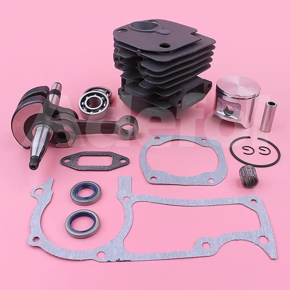 48mm Cylinder Piston Cranksharft Kit For Husqvarna 365, 365 EPA Special Chainsaw 503691072 Square w Oil Seal Needle Bearing