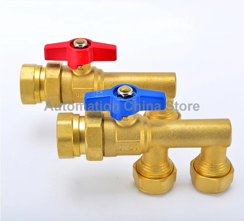 Three-way Brass Ball Valve F Typle Double-headed Water Separator 1620 2025 G1