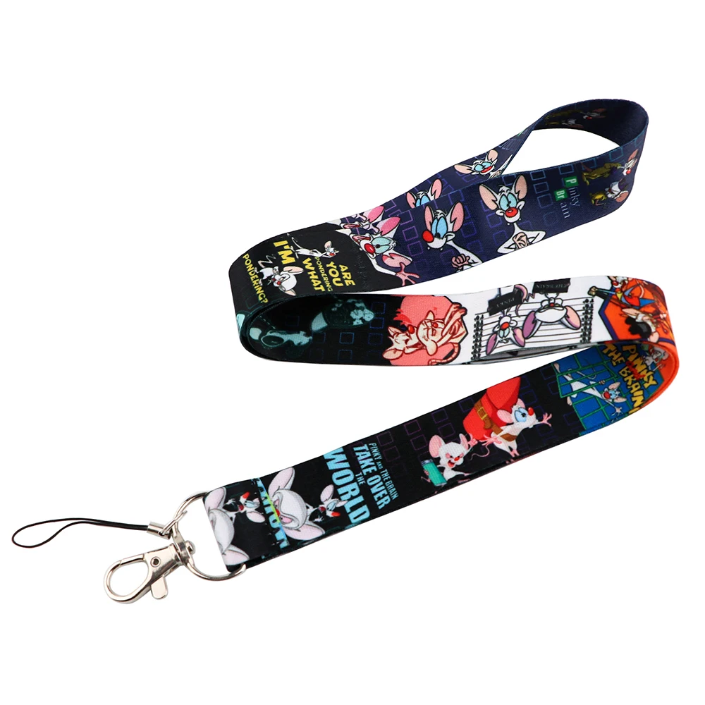 Flyingbee-llavero de dos ratones para amantes del Anime, correa de cuello con cordón para USB, soporte para insignia, cuerda para colgar, DIY, X2387