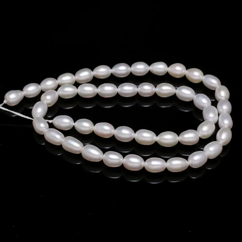 Wholesale 6-7mm White Pearl Beads Natural Freshwater Pearls for Jewelry Making DIY Elegant Necklace Bracelet Accessories 14''