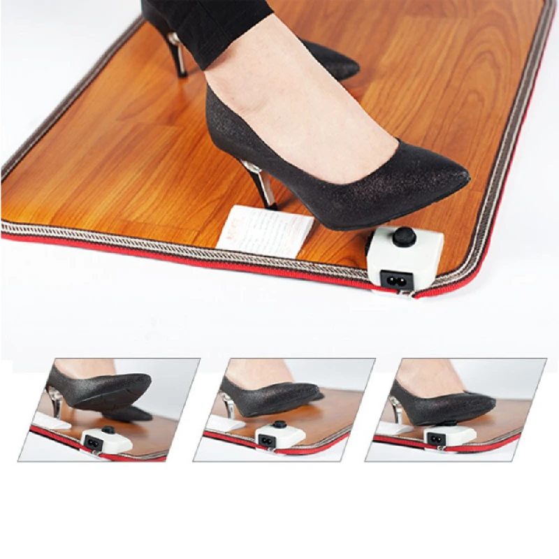 SF-1,Leather Heating Foot Mat Warmer Electric Heating Pads Waterproof Feet Leg Warmer Carpet Thermostat Warming Tools