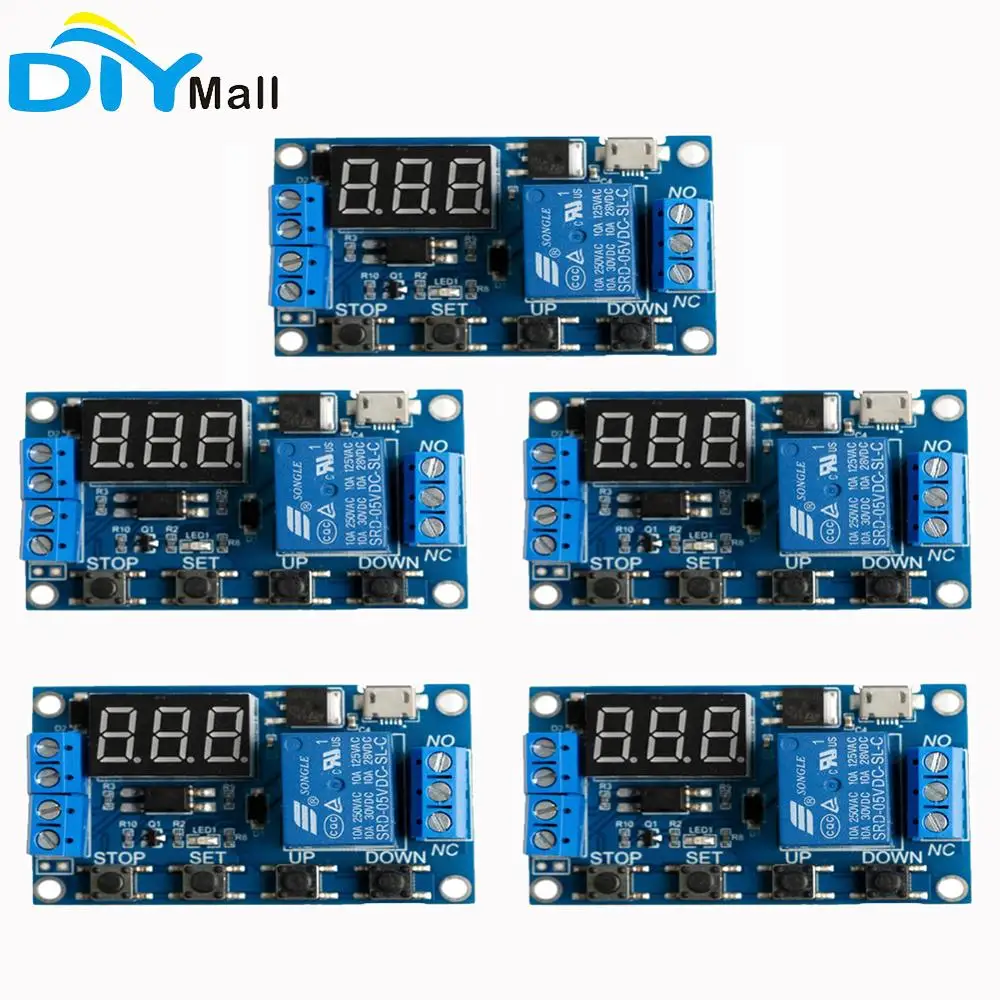 5pcs/lot 6-30V 1 Channel Relay Module Switch Trigger Time Delay Circuit Timer Cycle Adjustable 828 Promotion