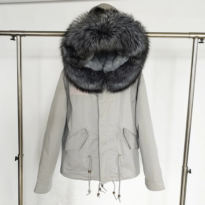 Ladies new jacket winter short coat hooded raccoon fur collar pie overcoming coat star same style fur snow imitation winter clot