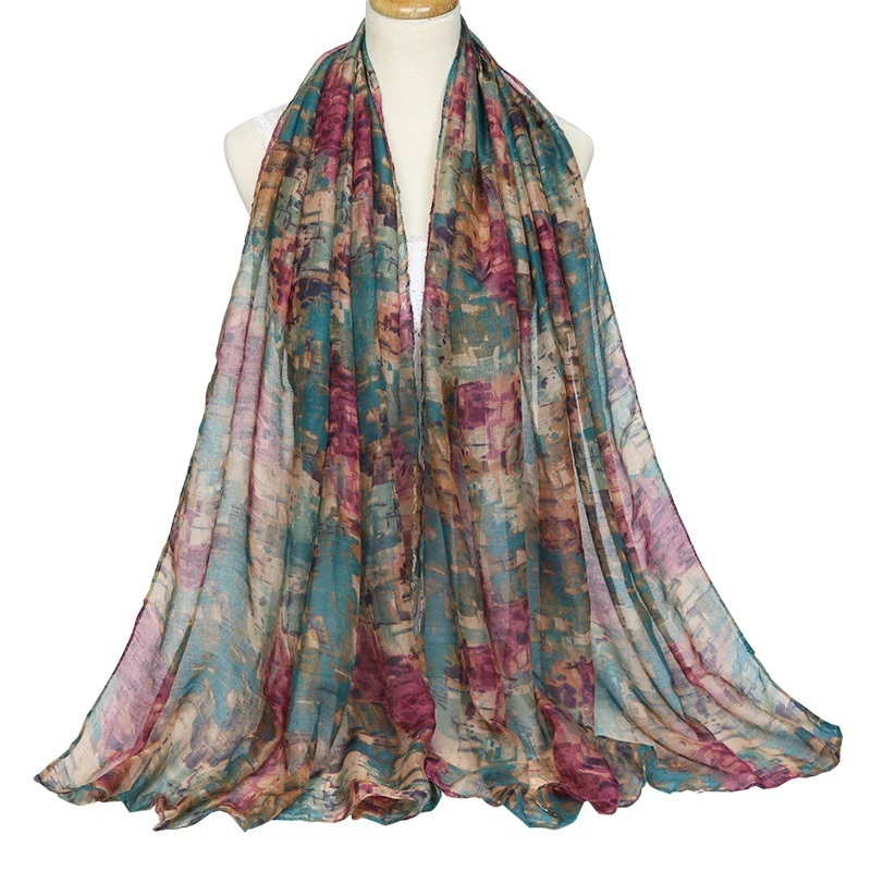 Bufandas cálidas de hilo Bali para mujer, chal estampado de alta calidad, Hijab de algodón liso, nueva marca, Otoño e Invierno