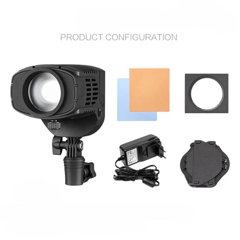 CN-28FA COB Bóng Đèn LED Video Fresnel Điểm Điều Chỉnh Được Tiêu Cự 28W 5600K CRI95 Pha Đèn Trong Nhà Cưới chiếu Sáng