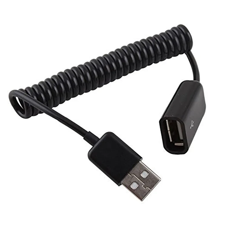 Tăng-Xoắn Ốc Dạng Cuộn USB Một Nam Một Nữ Adapter Bộ Chuyển Đổi Cáp 1M 3FT