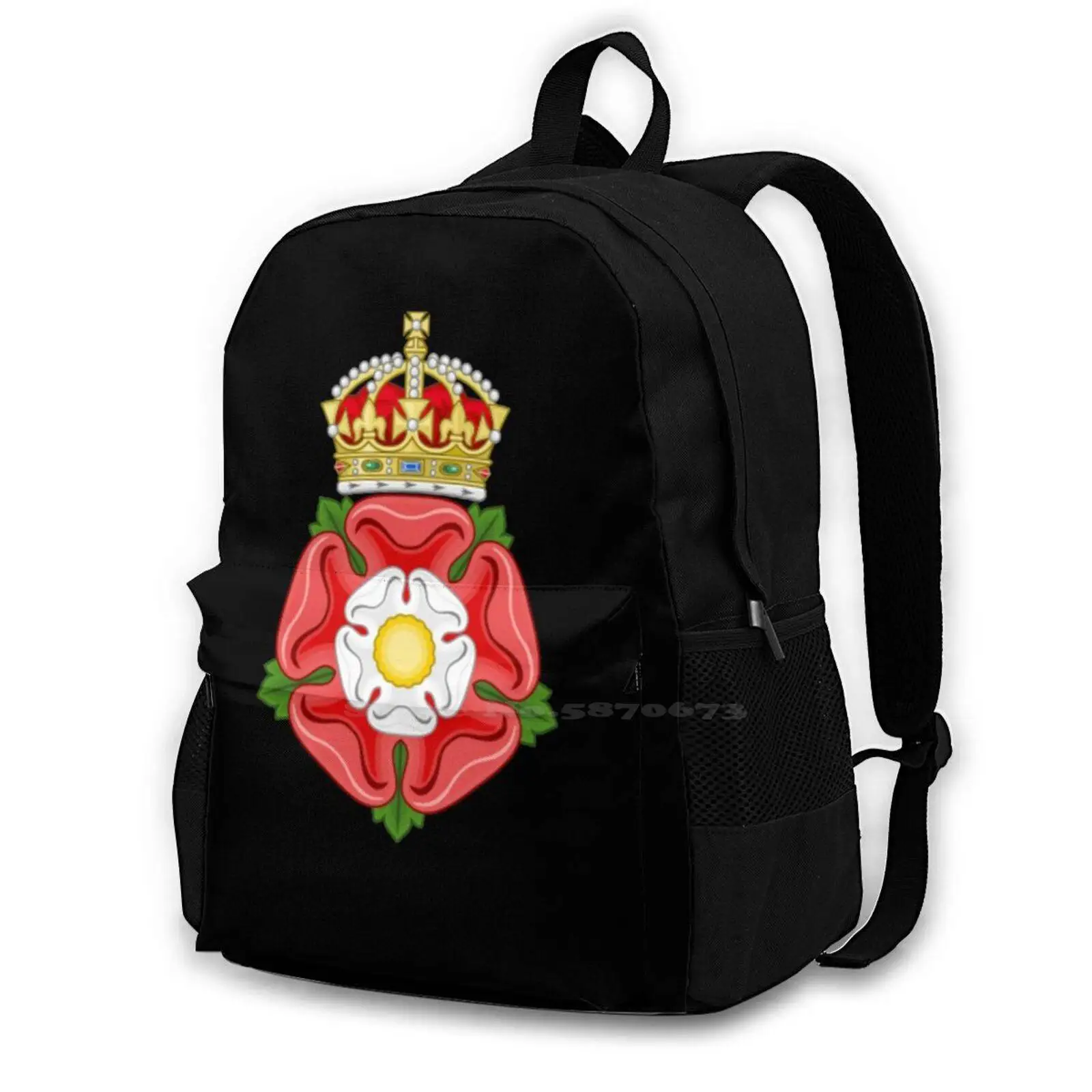 Rose Royally Crowned 3d Print Design Backpack Casual Bag Rose Royally Crowned Rose Royally Rose Rose Logo Rose Emblem Rose