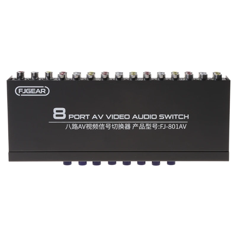 Switch AV a 8 vie Switcher RCA 8 in 1 out Video composito selettore L/R Box per console di gioco DVD STB