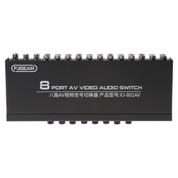 Switch AV a 8 vie Switcher RCA 8 in 1 out Video composito selettore L/R Box per console di gioco DVD STB