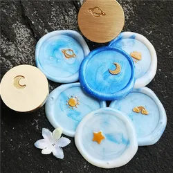 Special design for Cute Planet Cloud sun moon star rainbow Wax Seal Stamp Retro Antique Sealing Wax stamp Scrapbooking Stamps