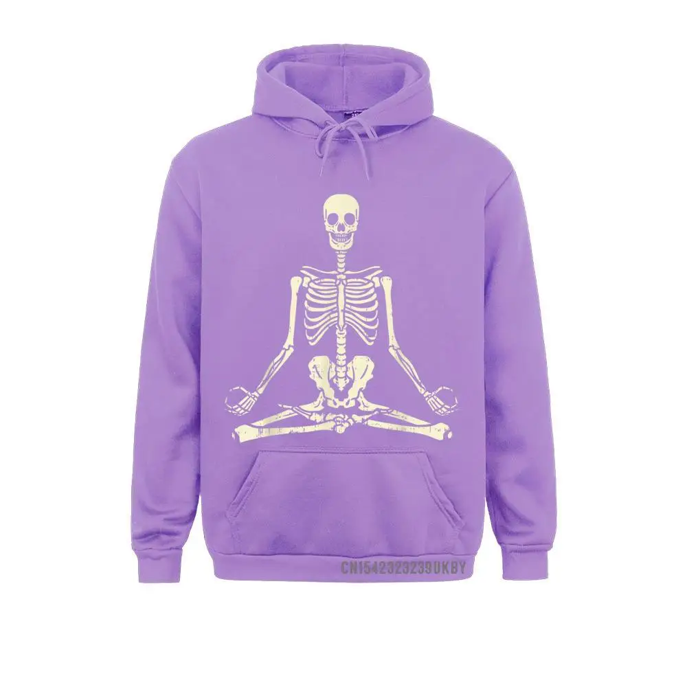 Sweat à capuche personnalisé à manches longues pour homme, motif squelette de méditation Lotus Yoga Zen Balance Halloween, tout nouveau