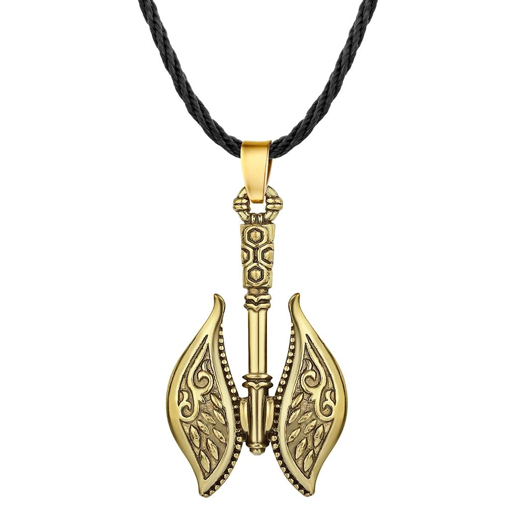 Viking Battle Axe Necklace Men Women Celtic Scandinavian Jewelry Warrior Axes Pendant Slavic Necklace Father Collar