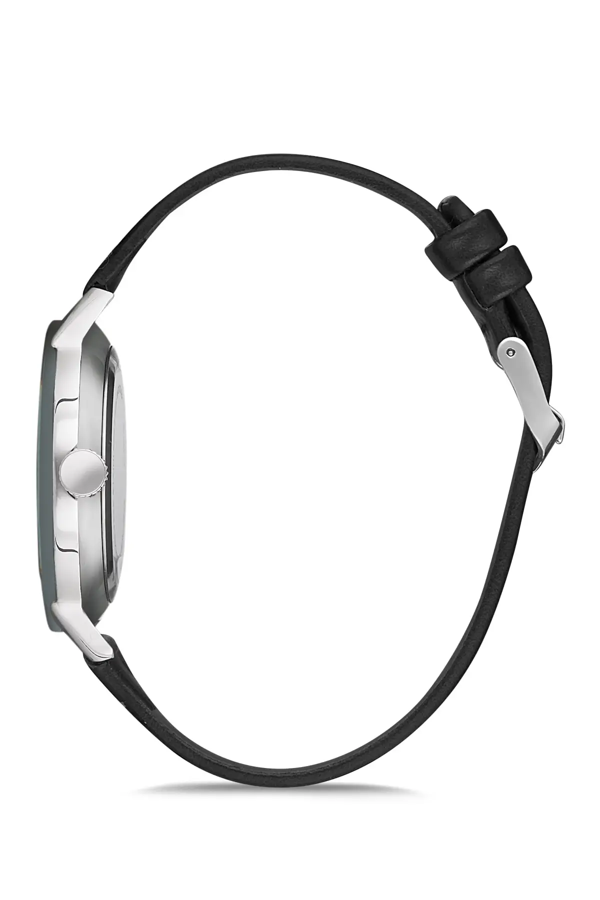 Men's Silver Leather Wristwatch Apws007802