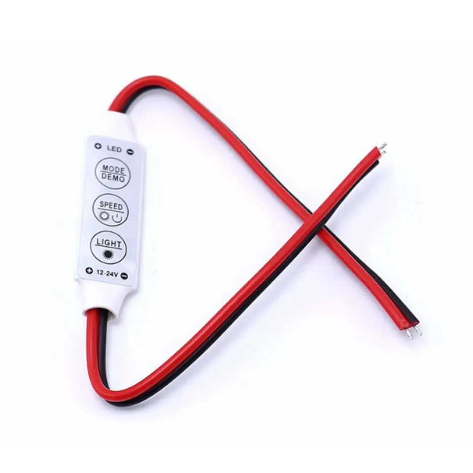 Única cor LED Strip Light Controller, Dimmer Driver para controle de luz única, SMD, 2835, 3528, 5050, 5630, 3014, DC, 12V, 24V, 3 * 4A
