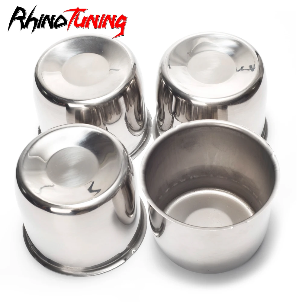 4pcs 108mm 4.25in Push Through Center Cap For Stainless Steel Trailer/Truck Rim Cover Bore 3.66in Tall Hubcap Accessories Chrome