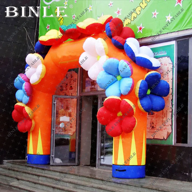 2019 Romantic Inflatable Wedding Arch/Inflatable Flower Arch with LED lights /inflatable archway for outdoor decoration