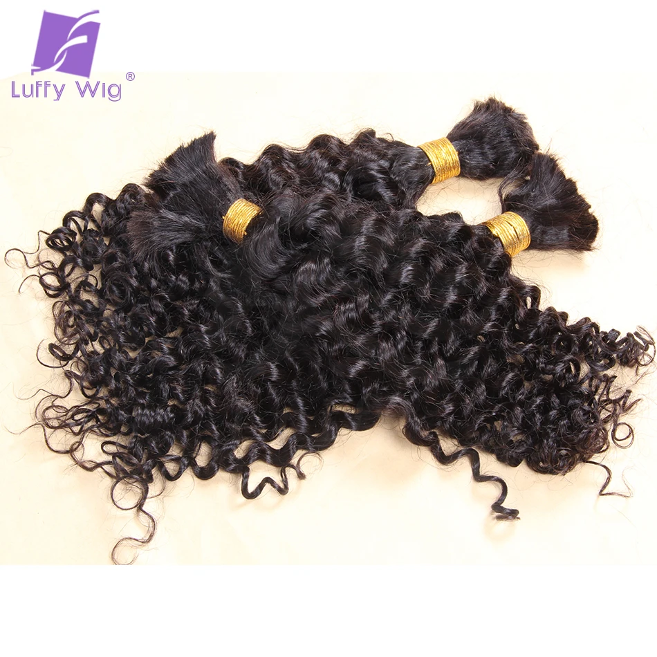 Bulk Curly Human Hair for Braiding No Weft Double Drawn Full Burmese Boho Braids Human Hair Extensions Curly Braiding Bulk Hair