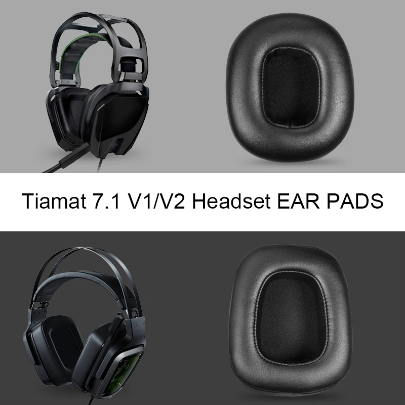 Leather Ear Pads Cushion Earpads For Razer Tiamat 7.1 v1/tiamat 7.1 v2 Headphone Headset 1 Pair Soft Foam