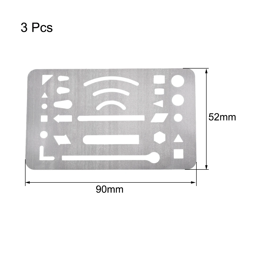 Uxcell 3pcs Erasing Shield 27 Patterns Stainless Steel for Mechanical Drawing Engineering Design