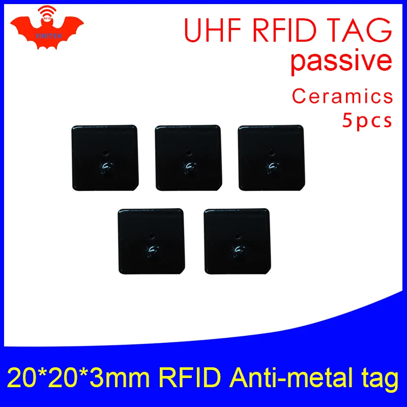 

UHF RFID metal tag 915mhz 868mhz impinj NXP EPC 5pcs free shipping 20*20*3mm small square Ceramics smart passive RFID tags