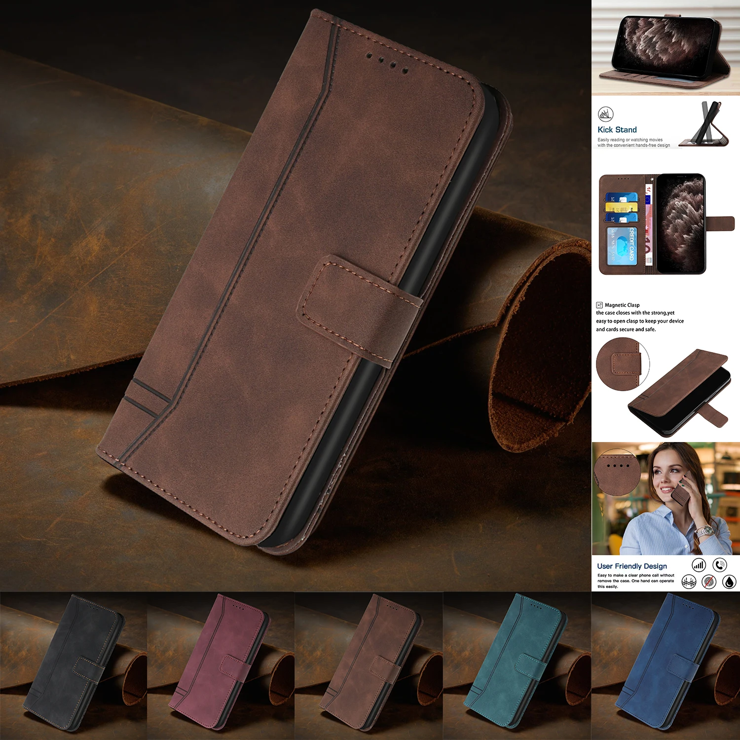 For OnePlus 10 9 PRO 9R 9RT Luxury Wallet Book Holder Leather Case For OnePlus Nord CE 2 5G One Plus Nord 20 5G Full Cover Bags