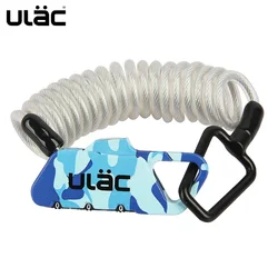 ULAC Mini Bicycle Cable Lock 3 Digits Anti-theft Cycling Helmet Wire Line Lock 1.2m Road Bike Backpack Ultralight Cable Lock