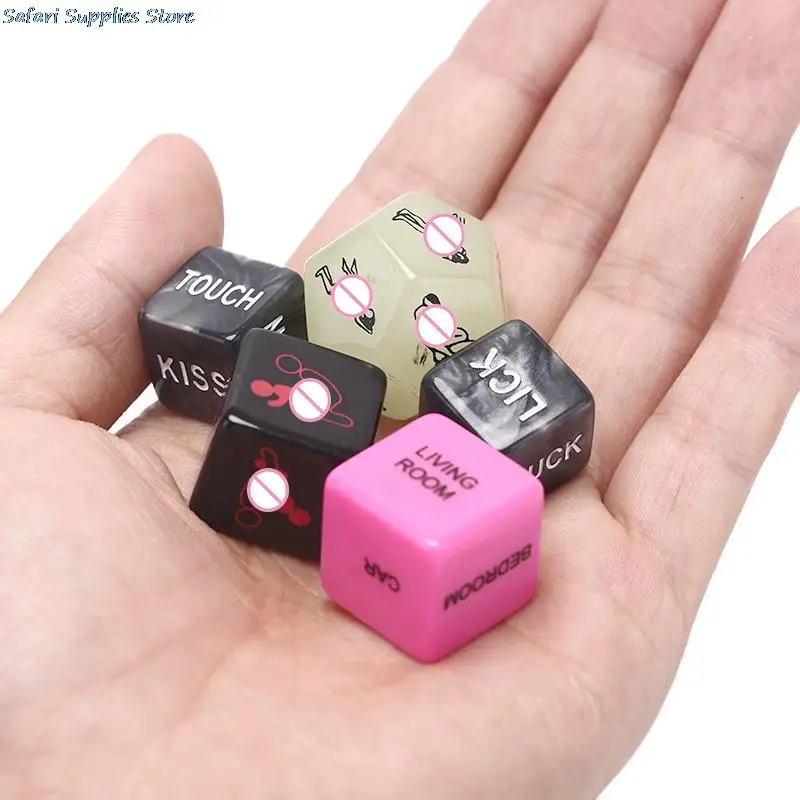 Hot 5PCS Sex DiceErotic Craps Sex Glow Dice Love Dices Toys For Adults Sex Toys Noctilucent Couples Dice Game Set