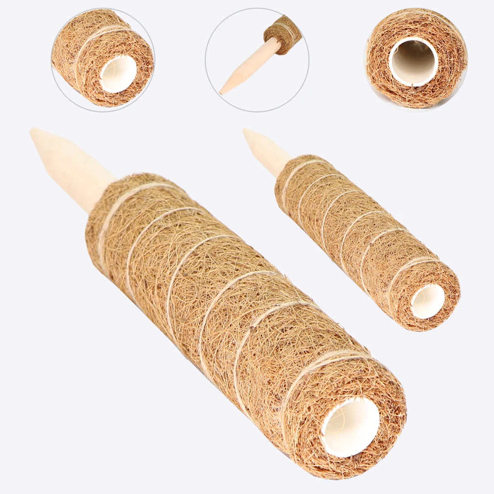 

1PC Gardening Coir Totem Coconut Palm Sticks Vine Fibre Support Pole Moss Stick for Climbing Plants Extension Pillar Maintain