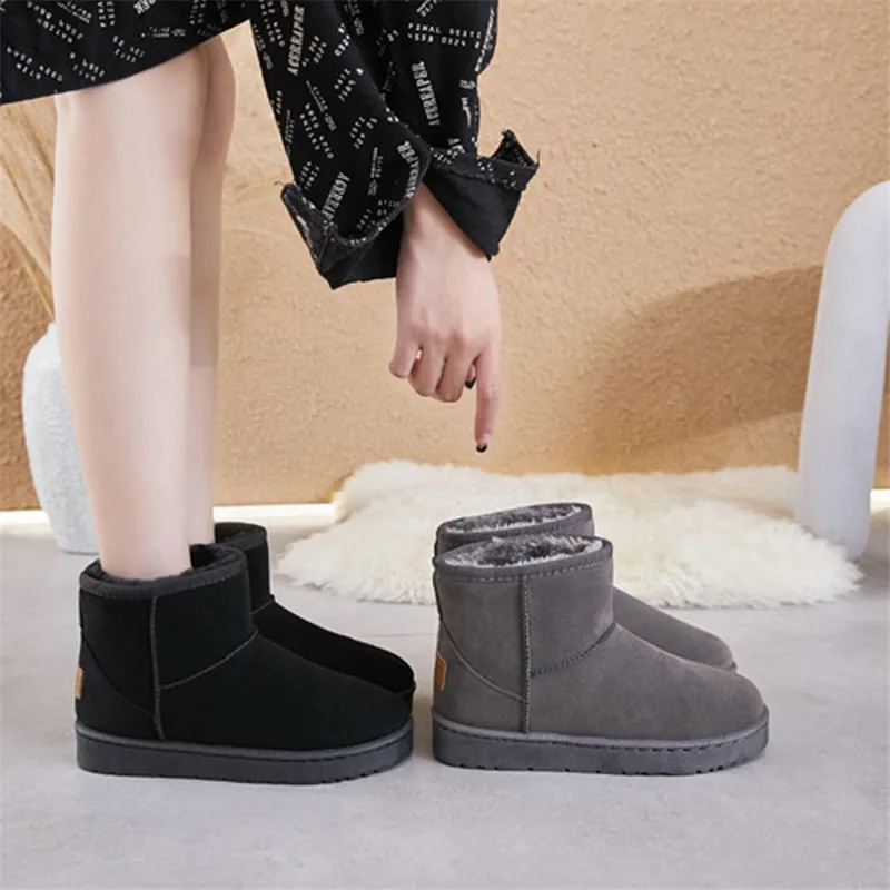 Winter Boots Women Shoes Fur Plush Warm Snow Boots Women's Casual Shoes Comfort Boots Female Waterproof Ladies Shoes Plus Size