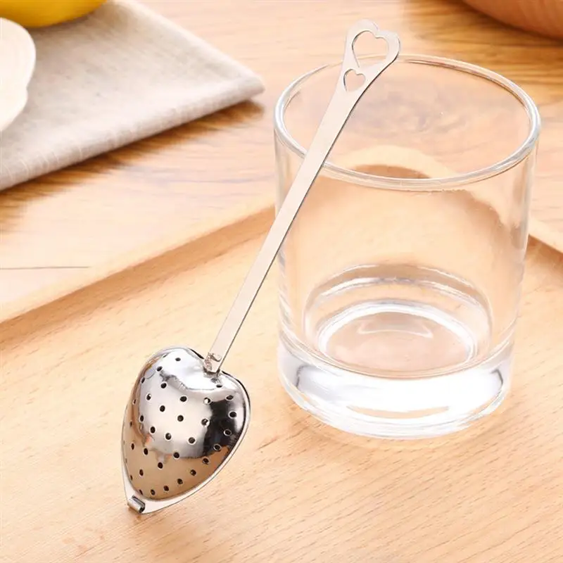 Heart Shaped Stainless Steel Tea Infuser Spoon Strainer High Temperature Resistance Environmental Protection Coating