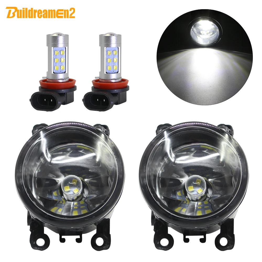 Fog Light Assembly Car LED Fog Lamp DRL White H11 12V For Ford Focus Fiesta Fusion Ka EcoSport C-Max Transit Explorer Edge Figo