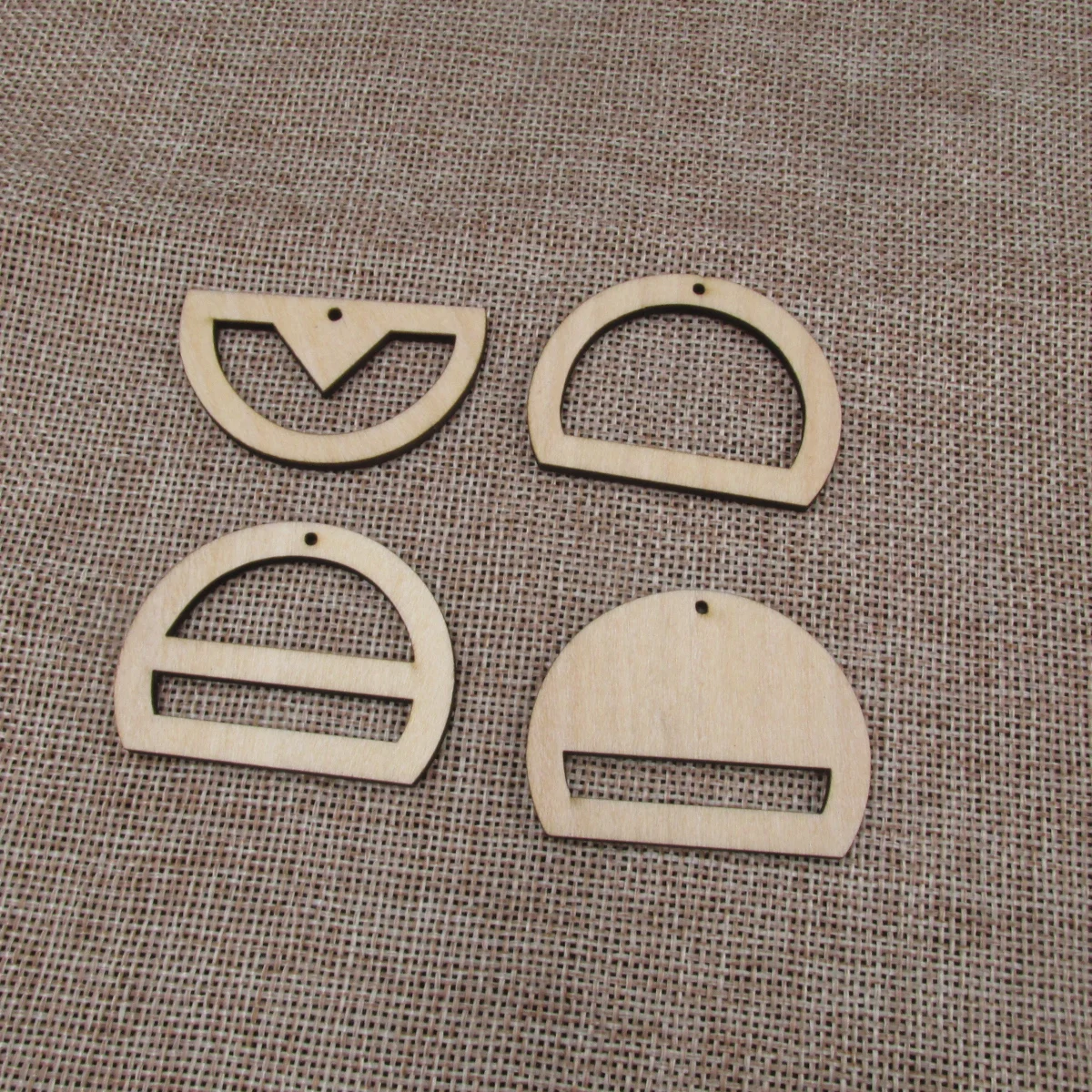 10pcs 1.75 inch Unfinished Wooden Blanks Geometric Half Circle Macrame DIY Earrings Parts Findings Accessories Supplies