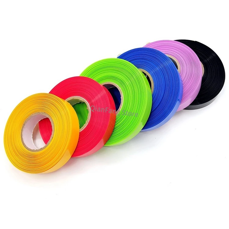 PVC Heat Shrink Tube 30mm Width Blue Multicolor Shrinkable Cable Sleeve Sheath Pack Cover for 18650 Lithium Battery Film Wrap