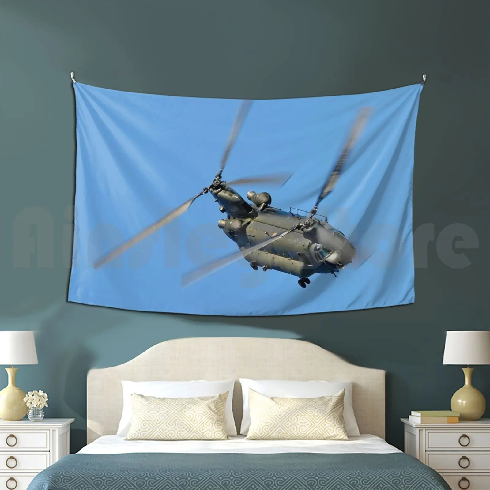 Chinook Tapestry Living Room Bedroom Chinook Raf Chinook Chinook Hc2 Wokka Wokka Woka Woka Boeing Ch47 Twin Rotor Tandem Rotor