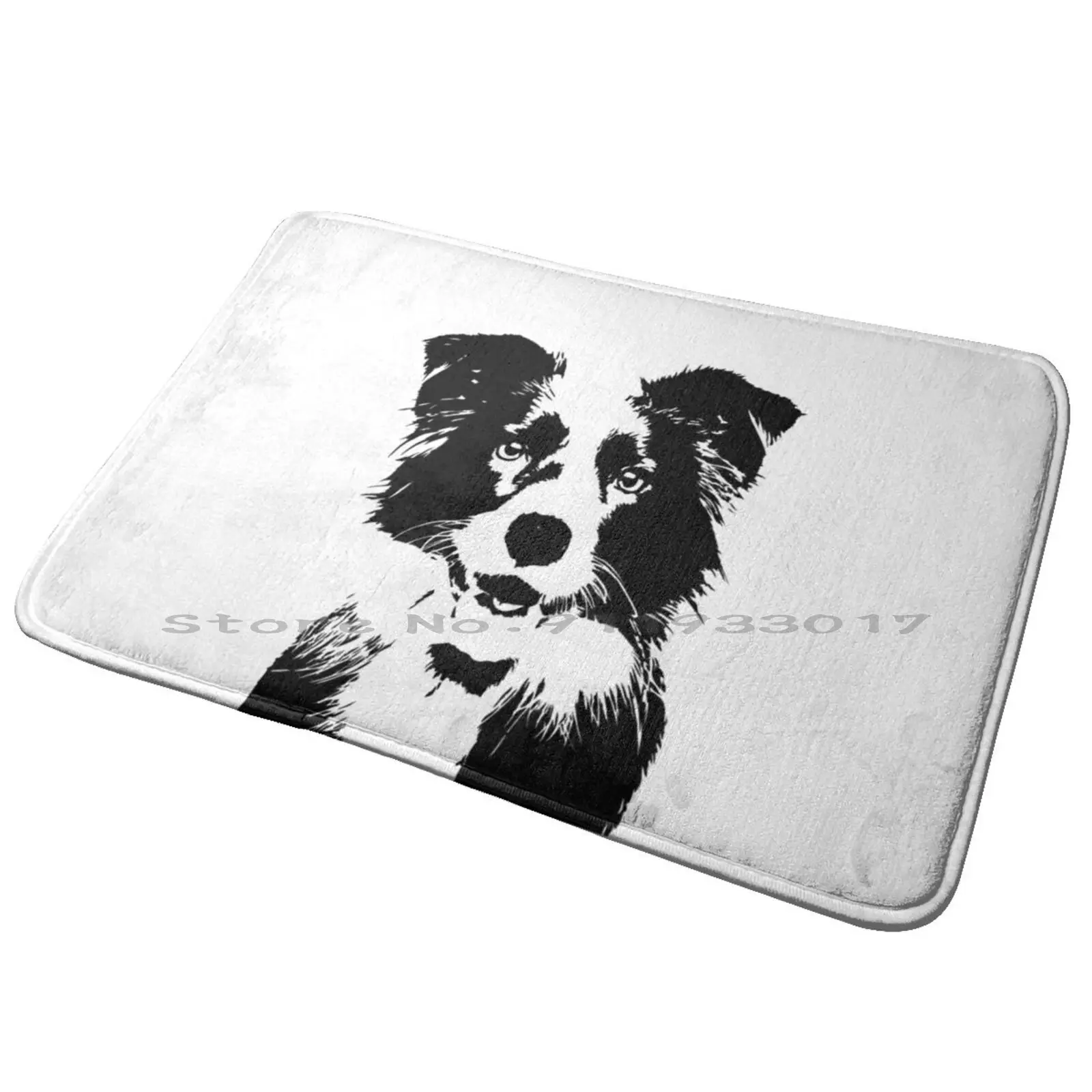 Border Collie Minimal Dog Entrance Door Mat Bath Mat Rug Tunning Drift King Sports Car Gazoo Racing Automobile Sees It Cars